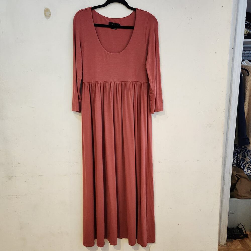Hatch Maternity Long Sz 1 / S Dusty Rose Pink Dress Designer Casual Autumn - Picture 2 of 8
